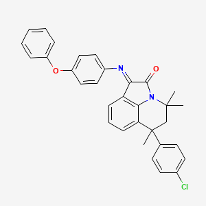 molecular formula C32H27ClN2O2 B11027316 (1E)-6-(4-chlorophenyl)-4,4,6-trimethyl-1-[(4-phenoxyphenyl)imino]-5,6-dihydro-4H-pyrrolo[3,2,1-ij]quinolin-2(1H)-one 