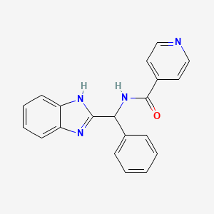 N-[1H-benzimidazol-2-yl(phenyl)methyl]pyridine-4-carboxamide