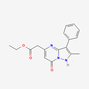 Ethyl (2-methyl-7-oxo-3-phenyl-4,7-dihydropyrazolo[1,5-a]pyrimidin-5-yl)acetate