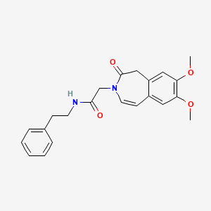 2-(7,8-dimethoxy-2-oxo-1,2-dihydro-3H-3-benzazepin-3-yl)-N-(2-phenylethyl)acetamide