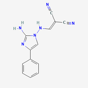 {[(2-amino-4-phenyl-1H-imidazol-1-yl)amino]methylidene}propanedinitrile