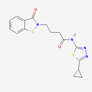 N-[(2Z)-5-cyclopropyl-1,3,4-thiadiazol-2(3H)-ylidene]-4-(3-oxo-1,2-benzothiazol-2(3H)-yl)butanamide