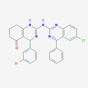 4-(3-bromophenyl)-2-[(6-chloro-4-phenylquinazolin-2-yl)amino]-4,6,7,8-tetrahydroquinazolin-5(1H)-one