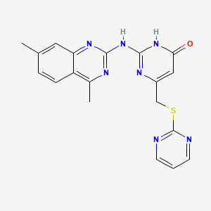 2-[(4,7-Dimethylquinazolin-2-yl)amino]-6-[(pyrimidin-2-ylsulfanyl)methyl]pyrimidin-4-ol