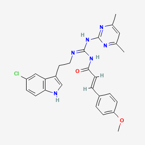 (2E)-N-{(E)-{[2-(5-chloro-1H-indol-3-yl)ethyl]amino}[(4,6-dimethylpyrimidin-2-yl)amino]methylidene}-3-(4-methoxyphenyl)prop-2-enamide