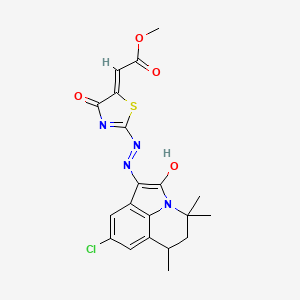 Methyl {2-[2-(8-chloro-4,4,6-trimethyl-2-oxo-5,6-dihydro-4H-pyrrolo[3,2,1-IJ]quinolin-1(2H)-ylidene)hydrazino]-4-oxo-1,3-thiazol-5(4H)-ylidene}acetate