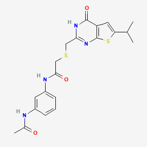 N-[3-(acetylamino)phenyl]-2-({[4-hydroxy-6-(propan-2-yl)thieno[2,3-d]pyrimidin-2-yl]methyl}sulfanyl)acetamide