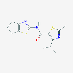 molecular formula C14H17N3OS2 B11027491 N-(5,6-dihydro-4H-cyclopenta[d]thiazol-2-yl)-4-isopropyl-2-methylthiazole-5-carboxamide 