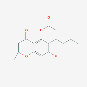 molecular formula C18H20O5 B11027504 5-methoxy-8,8-dimethyl-4-propyl-8,9-dihydro-2H,10H-pyrano[2,3-f]chromene-2,10-dione 