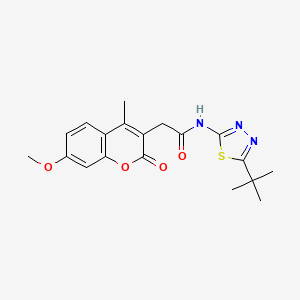 N-[(2E)-5-tert-butyl-1,3,4-thiadiazol-2(3H)-ylidene]-2-(7-methoxy-4-methyl-2-oxo-2H-chromen-3-yl)acetamide