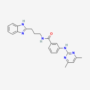 molecular formula C23H24N6O B11027511 N-[3-(1H-benzimidazol-2-yl)propyl]-3-[(4,6-dimethylpyrimidin-2-yl)amino]benzamide 