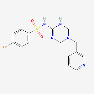 molecular formula C15H16BrN5O2S B11027538 4-bromo-N-[5-(pyridin-3-ylmethyl)-1,4,5,6-tetrahydro-1,3,5-triazin-2-yl]benzenesulfonamide 