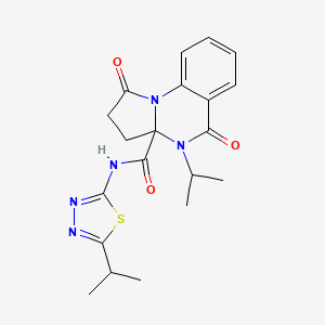 1,5-dioxo-4-(propan-2-yl)-N-[(2Z)-5-(propan-2-yl)-1,3,4-thiadiazol-2(3H)-ylidene]-2,3,4,5-tetrahydropyrrolo[1,2-a]quinazoline-3a(1H)-carboxamide