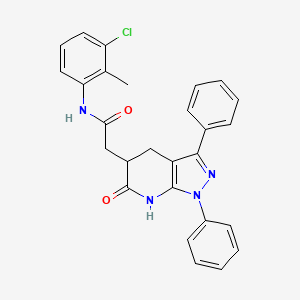 N-(3-chloro-2-methylphenyl)-2-(6-oxo-1,3-diphenyl-4,5,6,7-tetrahydro-1H-pyrazolo[3,4-b]pyridin-5-yl)acetamide