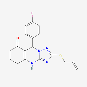 molecular formula C18H17FN4OS B11027569 9-(4-fluorophenyl)-2-(prop-2-en-1-ylsulfanyl)-5,6,7,9-tetrahydro[1,2,4]triazolo[5,1-b]quinazolin-8(4H)-one 