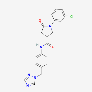 1-(3-chlorophenyl)-5-oxo-N-[4-(1H-1,2,4-triazol-1-ylmethyl)phenyl]pyrrolidine-3-carboxamide