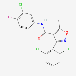 N-(3-chloro-4-fluorophenyl)-3-(2,6-dichlorophenyl)-5-methyl-1,2-oxazole-4-carboxamide