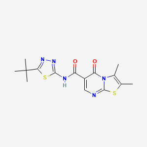 molecular formula C15H17N5O2S2 B11027618 N-[(2Z)-5-tert-butyl-1,3,4-thiadiazol-2(3H)-ylidene]-2,3-dimethyl-5-oxo-5H-[1,3]thiazolo[3,2-a]pyrimidine-6-carboxamide 