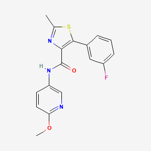 molecular formula C17H14FN3O2S B11027619 5-(3-fluorophenyl)-N-(6-methoxypyridin-3-yl)-2-methyl-1,3-thiazole-4-carboxamide 