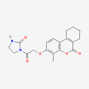 molecular formula C19H20N2O5 B11027642 1-{[(4-methyl-6-oxo-7,8,9,10-tetrahydro-6H-benzo[c]chromen-3-yl)oxy]acetyl}imidazolidin-2-one 