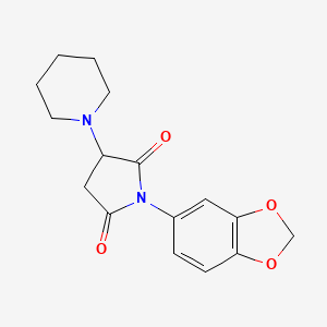 molecular formula C16H18N2O4 B11027648 1-(1,3-benzodioxol-5-yl)-3-piperidinodihydro-1H-pyrrole-2,5-dione 