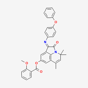 (1E)-4,4,6-trimethyl-2-oxo-1-[(4-phenoxyphenyl)imino]-1,2-dihydro-4H-pyrrolo[3,2,1-ij]quinolin-8-yl 2-methoxybenzoate