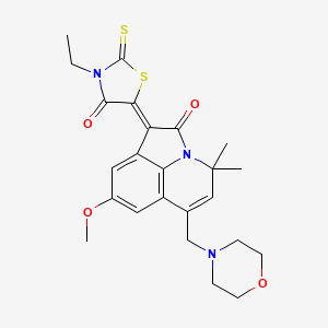 3-Ethyl-5-[8-methoxy-4,4-dimethyl-6-(morpholinomethyl)-2-oxo-4H-pyrrolo[3,2,1-IJ]quinolin-1(2H)-yliden]-2-thioxo-1,3-thiazolan-4-one