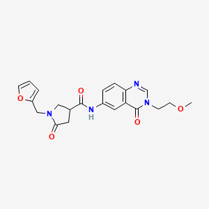 molecular formula C21H22N4O5 B11027670 1-(furan-2-ylmethyl)-N-[3-(2-methoxyethyl)-4-oxo-3,4-dihydroquinazolin-6-yl]-5-oxopyrrolidine-3-carboxamide 