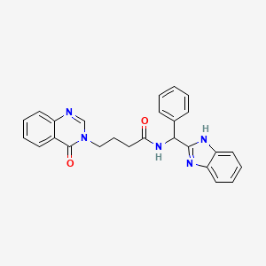 molecular formula C26H23N5O2 B11027698 N-[1H-benzimidazol-2-yl(phenyl)methyl]-4-(4-oxoquinazolin-3(4H)-yl)butanamide 