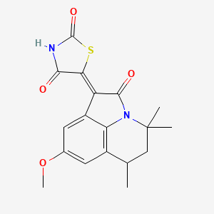 (5Z)-5-(8-methoxy-4,4,6-trimethyl-2-oxo-5,6-dihydro-4H-pyrrolo[3,2,1-ij]quinolin-1(2H)-ylidene)-1,3-thiazolidine-2,4-dione