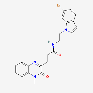 N-[2-(6-bromo-1H-indol-1-yl)ethyl]-3-(4-methyl-3-oxo-3,4-dihydroquinoxalin-2-yl)propanamide