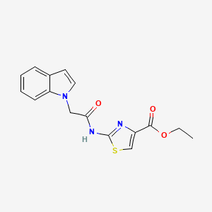 molecular formula C16H15N3O3S B11027786 ethyl 2-[(1H-indol-1-ylacetyl)amino]-1,3-thiazole-4-carboxylate 