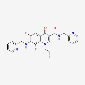 molecular formula C24H20F3N5O2 B11027815 6,8-difluoro-1-(2-fluoroethyl)-4-oxo-N-(pyridin-2-ylmethyl)-7-[(pyridin-2-ylmethyl)amino]-1,4-dihydroquinoline-3-carboxamide 