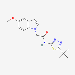 N-[(2E)-5-tert-butyl-1,3,4-thiadiazol-2(3H)-ylidene]-2-(5-methoxy-1H-indol-1-yl)acetamide