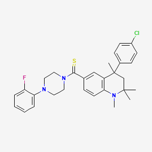 molecular formula C30H33ClFN3S B11027870 [4-(4-Chlorophenyl)-1,2,2,4-tetramethyl-1,2,3,4-tetrahydroquinolin-6-yl][4-(2-fluorophenyl)piperazin-1-yl]methanethione 