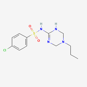 4-chloro-N-(5-propyl-1,4,5,6-tetrahydro-1,3,5-triazin-2-yl)benzenesulfonamide