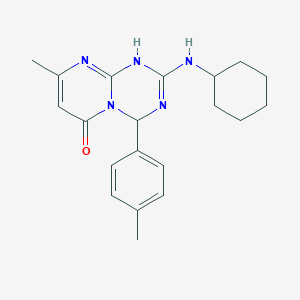 2-(cyclohexylamino)-8-methyl-4-(4-methylphenyl)-1,4-dihydro-6H-pyrimido[1,2-a][1,3,5]triazin-6-one