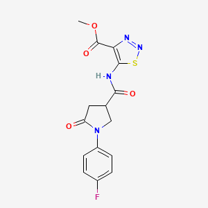 Methyl 5-({[1-(4-fluorophenyl)-5-oxopyrrolidin-3-yl]carbonyl}amino)-1,2,3-thiadiazole-4-carboxylate