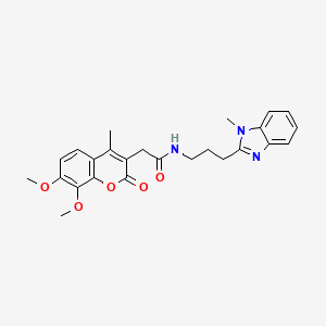 2-(7,8-dimethoxy-4-methyl-2-oxo-2H-chromen-3-yl)-N-[3-(1-methyl-1H-benzimidazol-2-yl)propyl]acetamide