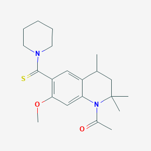 1-[7-Methoxy-2,2,4-trimethyl-6-(piperidinocarbothioyl)-3,4-dihydro-1(2H)-quinolinyl]-1-ethanone