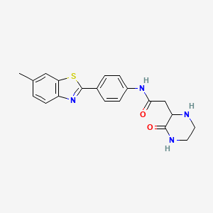 molecular formula C20H20N4O2S B11027963 N-[4-(6-methyl-1,3-benzothiazol-2-yl)phenyl]-2-(3-oxopiperazin-2-yl)acetamide 