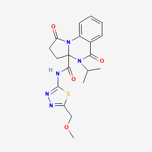 molecular formula C19H21N5O4S B11028003 N-[(2Z)-5-(methoxymethyl)-1,3,4-thiadiazol-2(3H)-ylidene]-1,5-dioxo-4-(propan-2-yl)-2,3,4,5-tetrahydropyrrolo[1,2-a]quinazoline-3a(1H)-carboxamide 