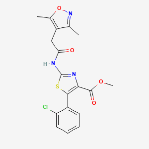 molecular formula C18H16ClN3O4S B11028010 Methyl 5-(2-chlorophenyl)-2-{[(3,5-dimethyl-1,2-oxazol-4-yl)acetyl]amino}-1,3-thiazole-4-carboxylate 