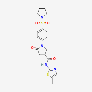 N-(5-methyl-1,3-thiazol-2-yl)-5-oxo-1-[4-(pyrrolidin-1-ylsulfonyl)phenyl]pyrrolidine-3-carboxamide