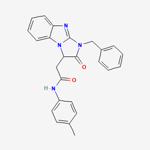 molecular formula C25H22N4O2 B11028040 2-(1-benzyl-2-oxo-2,3-dihydro-1H-imidazo[1,2-a]benzimidazol-3-yl)-N-(4-methylphenyl)acetamide 