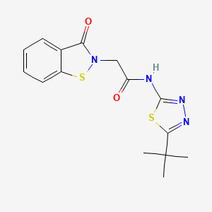 molecular formula C15H16N4O2S2 B11028042 N-[(2Z)-5-tert-butyl-1,3,4-thiadiazol-2(3H)-ylidene]-2-(3-oxo-1,2-benzothiazol-2(3H)-yl)acetamide 