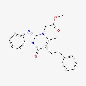 methyl [2-methyl-4-oxo-3-(2-phenylethyl)pyrimido[1,2-a]benzimidazol-1(4H)-yl]acetate