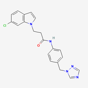 3-(6-chloro-1H-indol-1-yl)-N-[4-(1H-1,2,4-triazol-1-ylmethyl)phenyl]propanamide