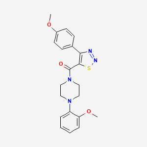 molecular formula C21H22N4O3S B11028067 [4-(2-Methoxyphenyl)piperazin-1-yl][4-(4-methoxyphenyl)-1,2,3-thiadiazol-5-yl]methanone 