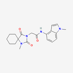 2-(1-methyl-2,4-dioxo-1,3-diazaspiro[4.5]dec-3-yl)-N-(1-methyl-1H-indol-4-yl)acetamide